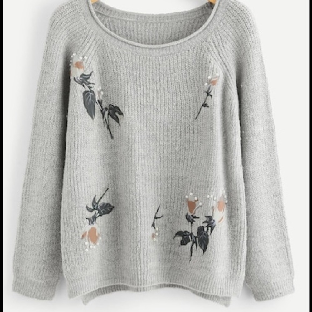 Flowers and Pearls Sweater